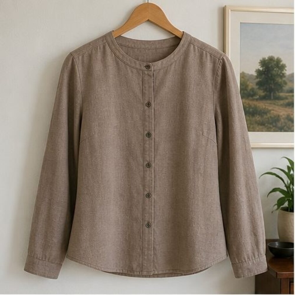 Taupe Smocked Top